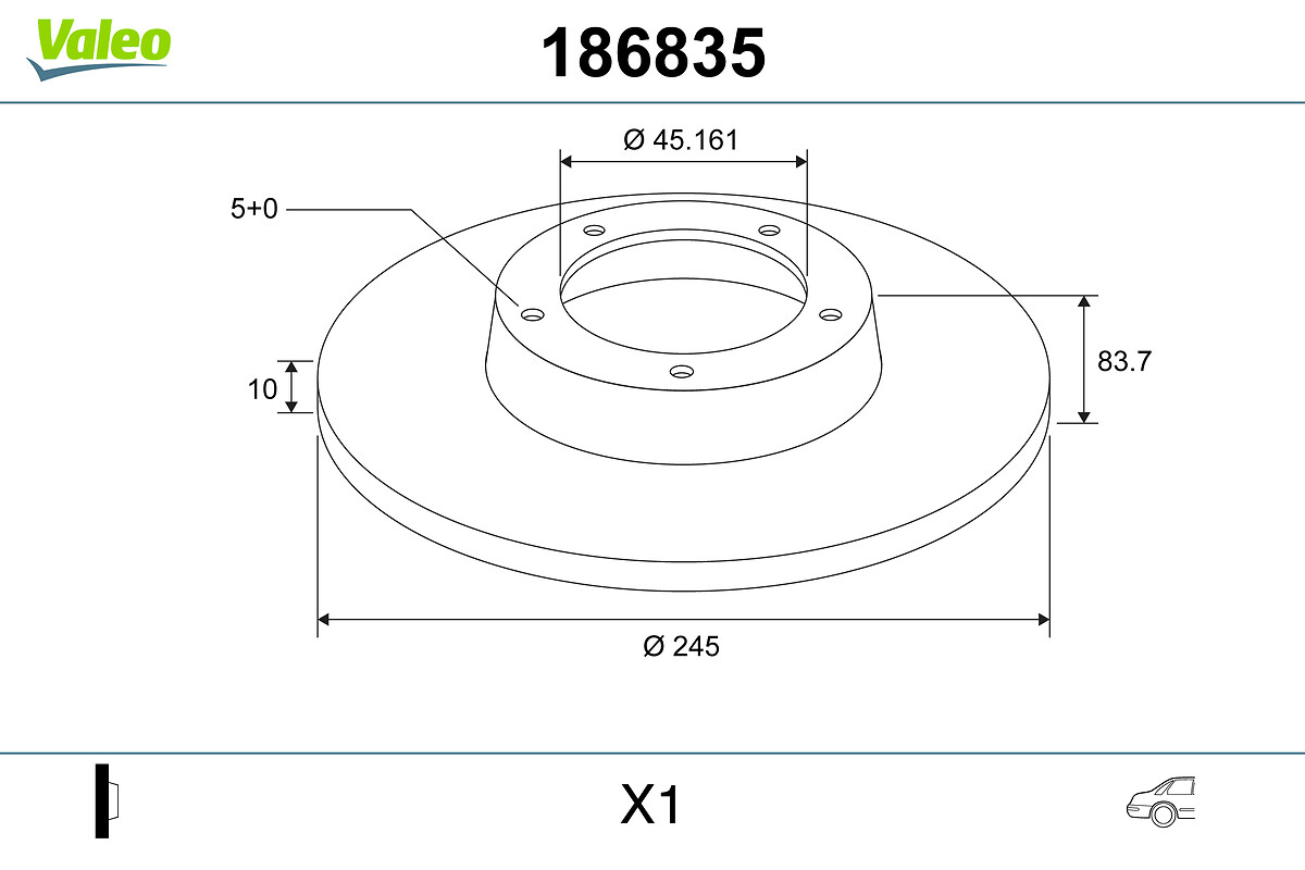 Disc frana VALEO 186835